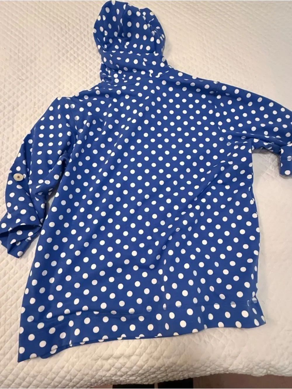 Susan Graver Blue and White Polka Dot Pull Over Top Women's XL - Picture 9 of 13